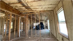 Close Cell Spray Foam on Exterior House Walls 02